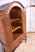 Walnut china cabinet with 1 glass door and 1 drawer; 74-12844