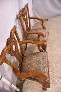 Pair of carved mahogany Chippendale style open armchairs; 1116-739