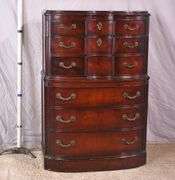 Mahogany chest on chest; 55-12159