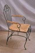 5 piece green iron dining set; 1116-746