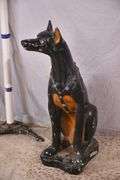 Plaster dog statue; 336-4569