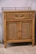 Pair of end tables with brass galleries; 55-12284