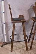 Set of 4 bar chairs with iron foot rests; 1116-727