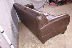 Brown leather type sofa; 1152-110