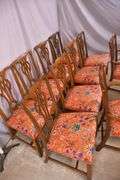 Set of 10 solid mahogany Chippendale style dining chairs; 55-12206