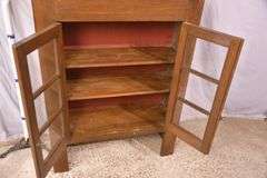 Early pine 2 door bookcase/cabinet top; 18308-010