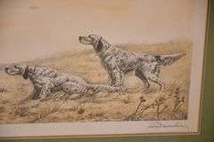 Signed limited edition framed print of pointers by Leon Danchin; 1037-1171