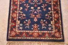 2.7'x7.9' hand knotted rug/runner with blue field; 5038-004