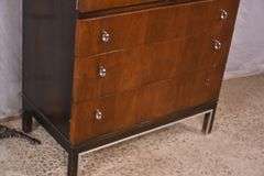 American of Martinsville walnut mid-century style armoire with fitted interior; 55-12346A