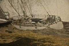 Manifestations gold foil optical illusion art with sailboats; 336-4568