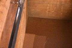 Vintage pine lift-top trunk; 55-12322