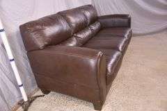 Brown leather type sofa; 1152-110