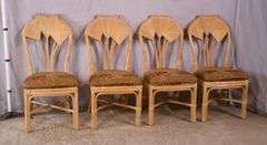 Set of 4 rattan dining chairs; 21-2703