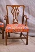 Set of 10 solid mahogany Chippendale style dining chairs; 55-12206