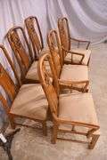 Set of 6 Thomasville Oriental style dining chairs; 155-1107