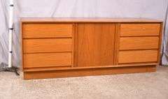 Danflex Danish modern style credenza/dresser with tambour door and 6 drawers; 55-12348