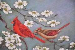 Small signed print "Cardinal with Dogwood" by Anne Worsham Richardson; 18092-027
