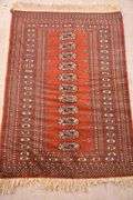 2.8'x3.10' hand knotted vintage Bokhara rug; 55-12204