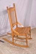 Spindle back rocker with slatted seat; 5038-008