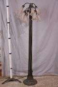 12-light bronze floor lamp with frosted glass shades; 9485-104