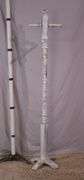 Distressed white coat rack; 18308-001