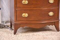 Thomasville mahogany bowfront 4 drawer bedside chest; 55-12188