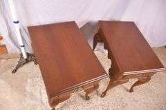 Pair of cherry single drawer end tables; 1116-743
