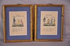 Pair of small vintage engravings "Noun" & "Participles"; 18303-011