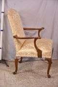 Carved Queen Anne style open armchair; 74-12869