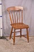 Early spindle back side chair; 3072-010