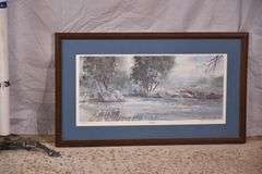 Signed limited edition framed print of a watercolor "Congaree" by Gil Petroff; 18092-028