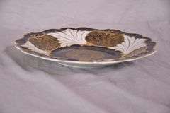 Weimar "Jutta" cobalt, white, and gold porcelain plate; 16780-002