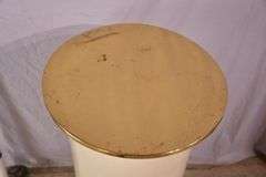Off-white pedestal with brass caps; 55-12265