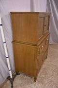 Mid-century style chest on chest with fitted interior; 55-12195