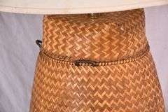 Large woven lamp with shade; 55-12256A