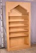 Tall open front bookcase with adjustable shelves; 74-12867