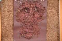 Pair of framed mixed media artworks "Man of Earth, Eyes of Stone"; 55-12218D