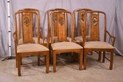 Set of 6 Thomasville Oriental style dining chairs; 155-1107