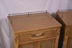 Pair of end tables with brass galleries; 55-12284