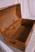 Vintage hair-on-hide covered trunk; 18308-005