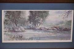 Signed limited edition framed print of a watercolor "Congaree" by Gil Petroff; 18092-028