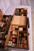 Knickerbocker radio/television repair mans tool box with vintage tubes; 55-12225