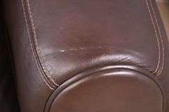 Brown leather type sofa; 1152-110