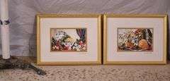 Pair of small signed still life prints by Cherie Nute; 18092-024