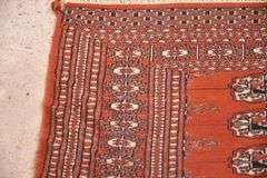 2.8'x3.10' hand knotted vintage Bokhara rug; 55-12204