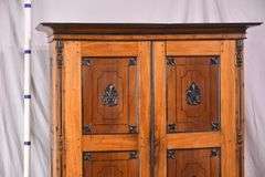 Early inlaid 2 door armoire with black trim; 55-12302
