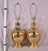Pair of large brass toned lamps; 55-12256B