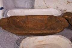 7 miscellaneous carved wooden dough bowls; 1037-1153B