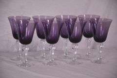 Set of 8 purple glass goblets; 74-12881G
