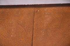 Large 3 door credenza with textured copper doors; 55-12347